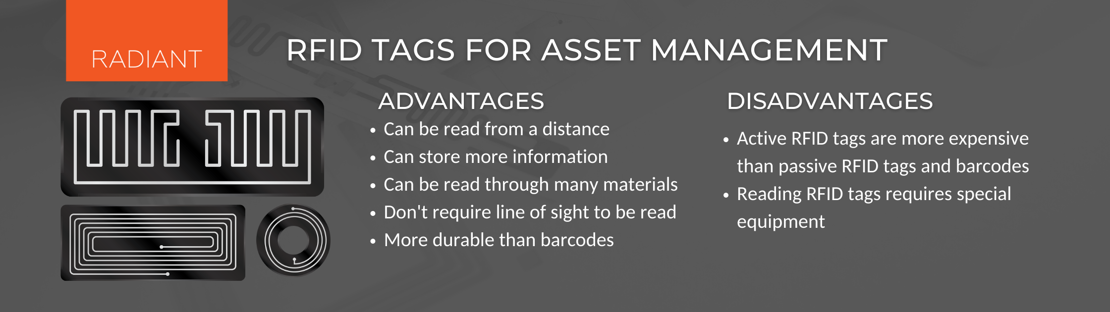 Asset Management Tags - Asset Management Tag Comparison - RFID vs Barcode Technology - RFID vs Bacode - RFID Technology - RFID Tags - RFID Tags Advantages and Disadvantages